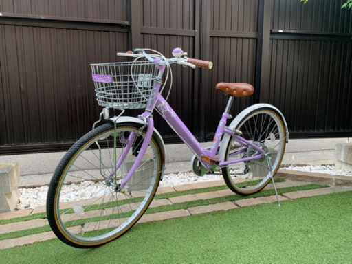 24インチ シマノ MAHAL◇子供自転車６段変速◇女の子向け パープル