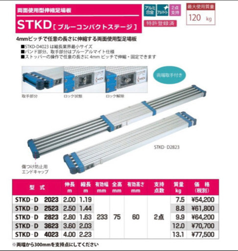 ★ピカ 伸縮足場板 D-2823 美品！★