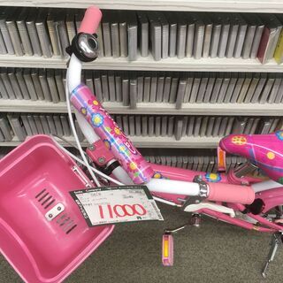 【幼児用自転車】アシストバー付き 12インチ：ピンク×ホワイト