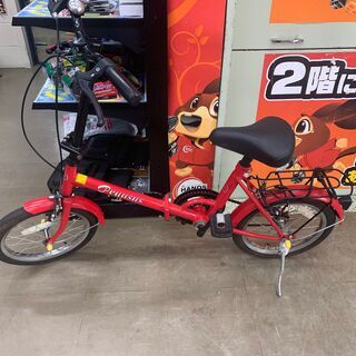 折り畳み自転車　赤