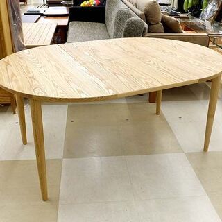 札幌市/清田区 展示品!! CANDE HOUSE/カンディハウス EXテーブル マムD ダイニングテーブル 直径1050mm 伸長式 未使用
