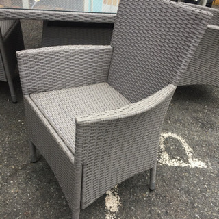 ★状態良いです★ オシャレなラタン調 ラウンジテーブルセット ガーデンテーブル テラステーブル ダイニングセット