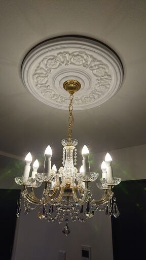 家具 8灯シャンデリア イタリア製 クリスタル/スワロフスキーエレメント