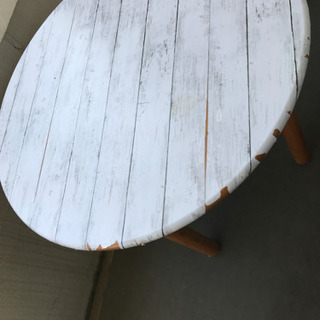 木製・手作り丸テーブル、現状渡し【姪浜】