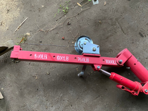 中古アルミラダー 2本 と手動簡易クレーン