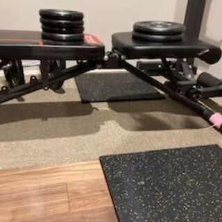 筋トレグッズ　一式　バーベル　ダンベル　ベンチ　バーベルサポート