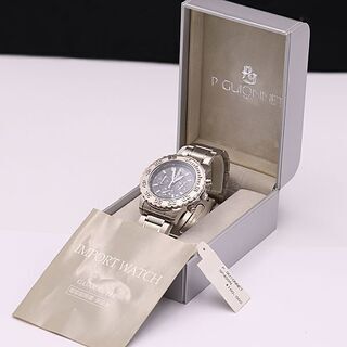 P.GUIONNET ピエールギオネ】定価10万円 QZ クロノグラフ 200m 