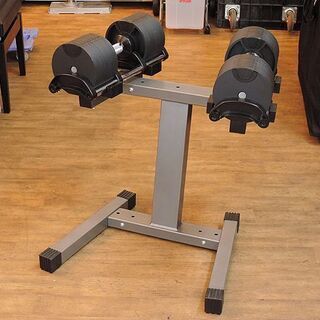 (Y)北大前! 札幌 引取  NUO/ヌオ FLEXBELL/フレックスベル アジャスタブルダンベル 2kg-32kg 2個セット 可変式 スタンド付き トレーニング器具