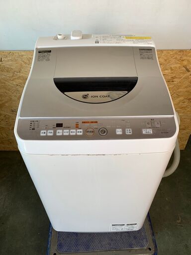 【SHARP】 シャープ 電気 洗濯機 乾燥機 Ag+イオンコート ヒーター乾燥 容量5.5kg ES-TG55K-S 2010年製