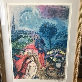 ☆「エッフェル塔、セレナーデ」絵画 額縁付きアクリル板☆