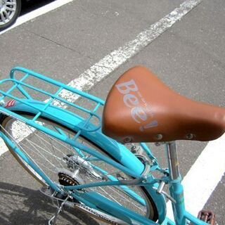 ☆27インチ  自転車 シティサイクル Bee 6段変速 カゴ・ライト・鍵付き 水色／ターコイズ 美品 札幌 北20条店