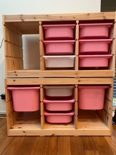 IKEA Trofast 棚2個、ケース11個
