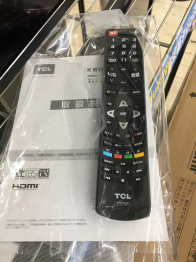 ☆5/7  【2020年❤️43型】TCL 43型液晶テレビ  43k60IU  取扱説明書付き  定価¥42,651