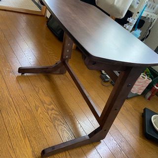 【ネット決済】高さが変えられる テーブル 木製 幅75cmパーソ...