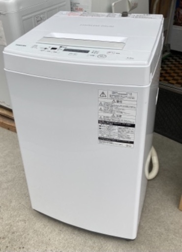 【RKGSE-534】特価！東芝/4.5kg/全自動洗濯機/AW-45M5(W)/中古/2018年製/当社より近隣地域無料配達