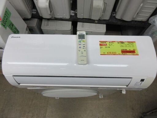 K02279　ダイキン　 中古エアコン　主に6畳用　冷房能力 2.2KW ／ 暖房能力　2.2KW