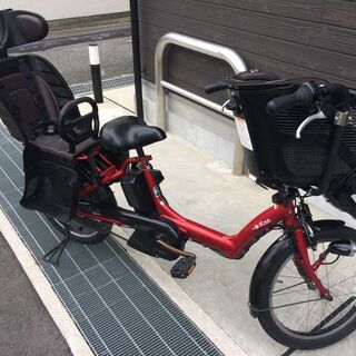 地域限定送料無料 ヤマハ キッスミニ 三人乗り 新基準 12,8AH 子供乗せ 