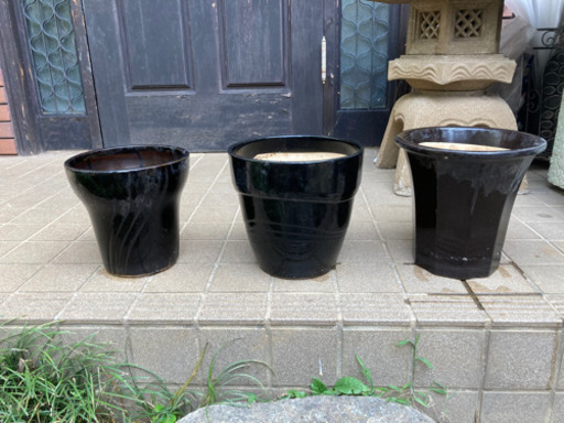 植木鉢黒シック陶器 Mutoki 練馬の生活雑貨の中古あげます 譲ります ジモティーで不用品の処分