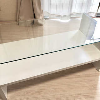 【ネット決済】【美品】ガラステーブル リビングテーブル