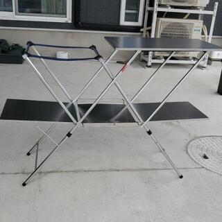 ユニフレーム キッチンスタンド(センターラック付)、ツインバーナー