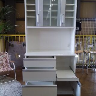 【愛品倶楽部柏店】　泉洋化工　２枚スライド扉キッチンボード　幅９９０ｍｍ　白　【店舗同時販売中】