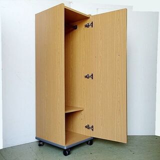 山口)下松市より　木製ロッカー 1人用 シングルロッカー キャスター付き W44×D53×H150cm　BIZHE15H