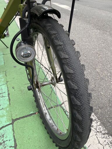 あさひ アプレミディ 自転車 ミニサイクル オリーブ グリーン 中古 