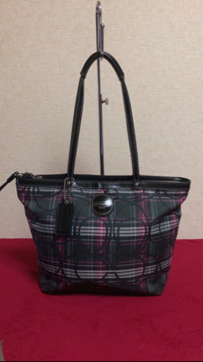 5MKO314  COACH トートバッグ 黒ピンク 大きめ