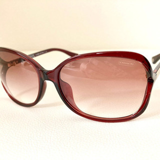【  売切・極美品  】コーチ COACH サングラス バーガンディワインレッド系 売切・極美品 】コーチ COACH サングラス バーガンディワインレッド系