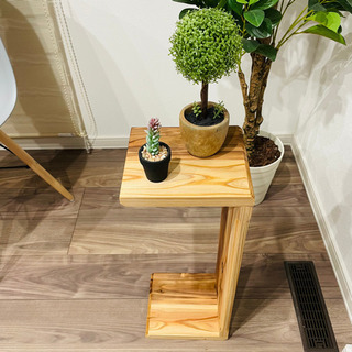 杉無垢材ソファテーブル/サイドテーブル/小物置き