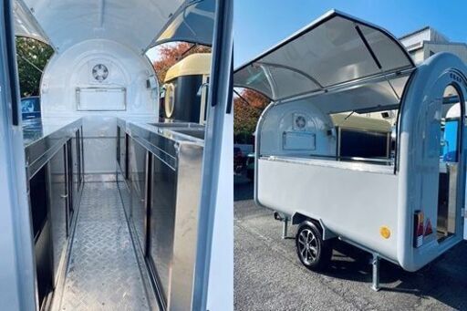 新古車 キッチントレーラー 早期決済値引きあり 移動販売 両ウィング開き 牽引免許不要 ケイタリングカー 給排水ポンプ ステンレス仕様 いもまる 栃木のその他の中古車 ジモティー
