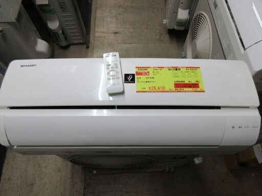 K02294　シャープ　中古エアコン　主に6畳用　冷2.2kw／暖2.2kw