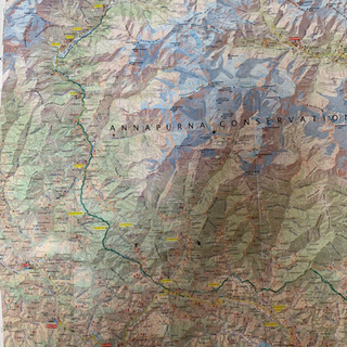 地図アンナプルナを目指した登山者用地図