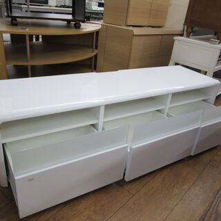 テレビボード幅160×奥42×高39㎝ テレビ台 エナメル ホワイト 白 AVボード オーディオラック 家具 札幌 厚別店 テレビボード幅160×奥42×高39㎝ テレビ台 エナメル ホワイト 白