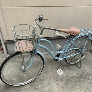 【ネット決済】(終了)中古 自転車 子供女子向け 24インチ 水色