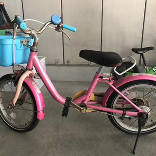 16インチ自転車　ピンク