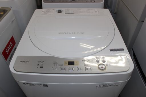 美品！SHARP シャープ 洗濯機(ES-5C-W) 19年製 5.5㎏★特別価格★大田区配送・設置無料★店頭取引歓迎！