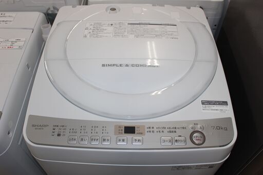 美品！SHARP シャープ 洗濯機(ES-GE7C-W) 19年製 7㎏★特別価格★大田区配送・設置無料★店頭取引歓迎！