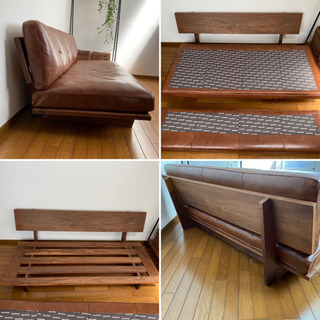 美品 ACTUS（アクタス） レザーソファ 本革