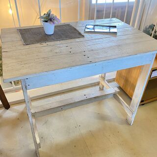 テーブル 作業台 ホワイト リビング家具 中古品