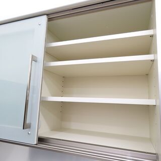 北海道/千歳市 パモウナ スーペリア VIシリーズ 食器棚 大型 ホワイト 幅約100㎝×奥行約50㎝×高約203.5㎝ 近郊配送/店頭でのお受渡し大歓迎!