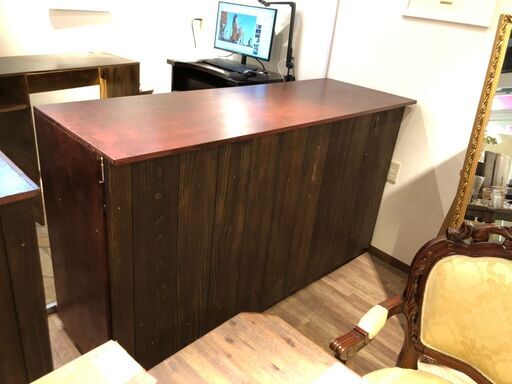 手作り Diy 木製テーブル 大きいサイズ カウンター アンティークデスク お店用に 棚9段 ジュエリー かわさき 国立の収納家具 棚 シェルフ の中古あげます 譲ります ジモティーで不用品の処分