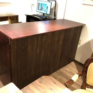手作り DIY 木製テーブル 大きいサイズ カウンター アンティ...