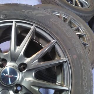 夏15インチ【富山】フィット FIT インサイト アクア ヴィッツ ポルテ カローラ フィールダー スイフト キューブ 185/60R15 中古 4本 ガンメタ色アルミ