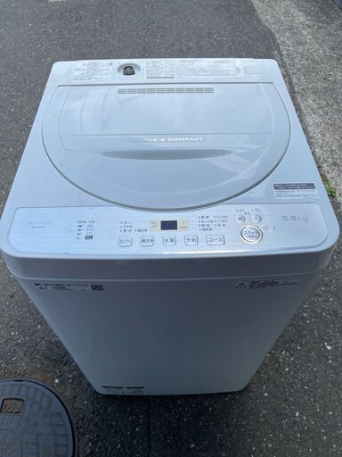 当日翌日配送可■都内近郊無料で配送、設置いたします■2019年製　洗濯機　SHARP　5.5キロ　ES-GE5C■SHA01