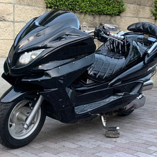オールブラックカチアゲマフラー‼︎ 【YAMAHA マジェスティ】LED、スピ