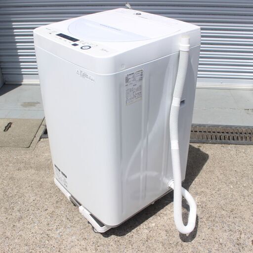 T259) ★美品★ SHARP シャープ 全自動洗濯機 17年製 ES-GE5A 5.5kg 縦型洗濯機 コンパクトボディ
