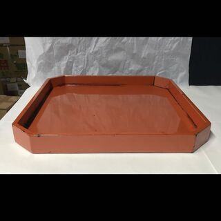 e2647 根来角切膳 1枚 根来塗 根来膳 根来盆 根来角切盆 膳 盆 根来角切盆 - MIHO MUSEUM