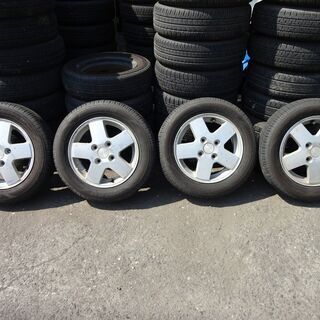 スズキ　純正アルミホイール＆タイヤ　4本　155/65R13　13インチ　2017年　送料無料(北海道・沖縄・離島除く) 6，999円売切り☆スズキ 純正 13インチ ホイール＆タイヤ 4本セット