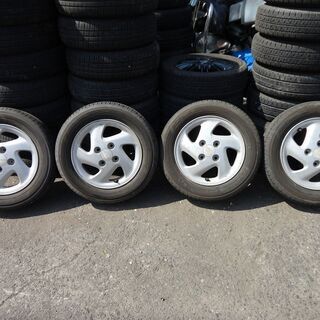 スバル ヴィヴィオ 純正アルミホイール＋タイヤ4本 8分山 155/65R13